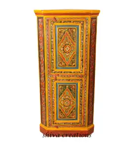Hand painted wooden corner cabinet