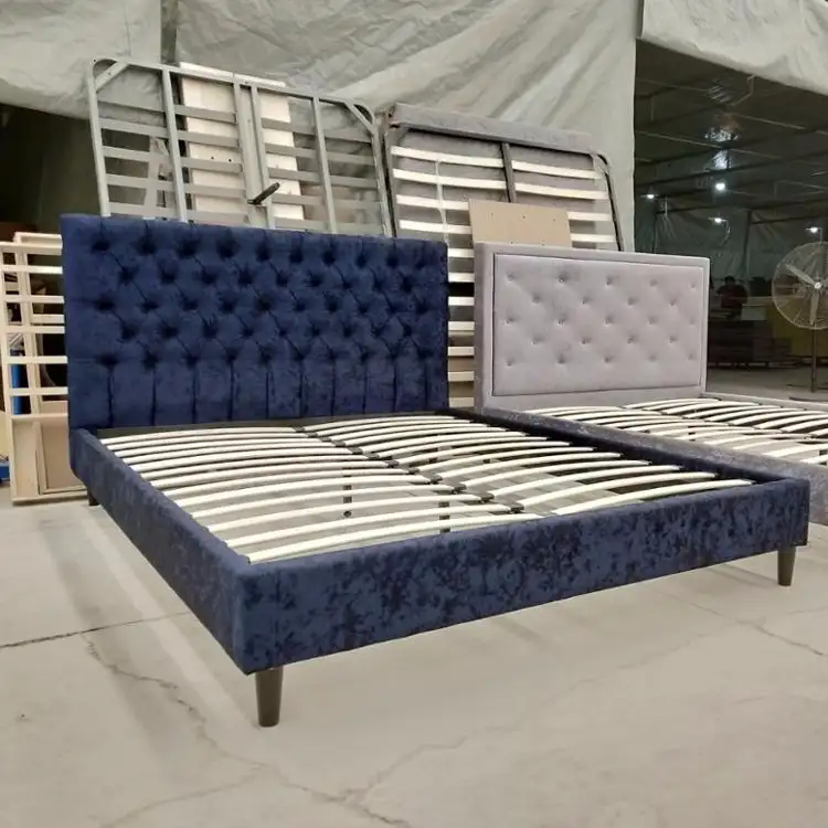 Venta al por Mayor moderno muebles de dormitorio distintos de cama de tela suave reina rey tamaño de Gas Liftting cómoda cama doble