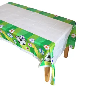 Plastic Table Cloth Football Soccer Table Cover Tablecloth Waterproof For World Cup Party Decorations 180*108cm