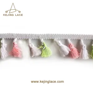 Nhiều màu Crochet tua rìa TRIM cho quần áo rèm cửa & trang trí sử dụng làm bằng polyester bông thắt nút bàn chải tua - Product Image 3