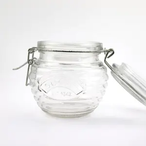 销售便宜的 400 毫升真空密封玻璃储存罐带盖玻璃花生酱罐包装