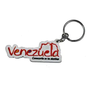 country venezuela souvenir pvc keychain handmade country soft pvc keyring