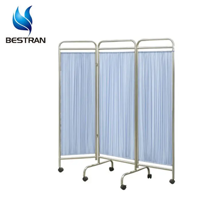 BT-CP003 Cheap hospital furniture foldable stainless steel patient bed surgical screen 3 fold privacy screen with factory price