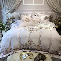 थोक 4 5 पीसी झबरा कवर बिस्तर शीट गुलाबी बिस्तर जाजम सेट राजा आकार के साथ फूल कढ़ाई लक्जरी