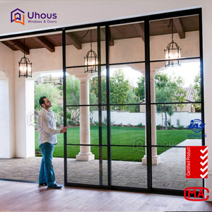 Portes en verre sans cadre en aluminium personnalisées pour l'intérieur, portes de salon en verre - Product Image 2
