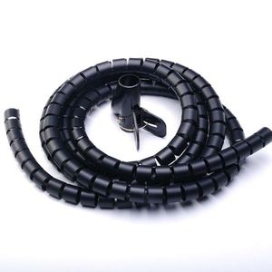 Gaine Range Cable Câble Wrapper Spiralé 2m - Organisateur De Fils - Blanc Cache Cable Blanc