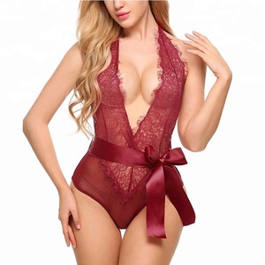 Profonde V One Piece Maillots de bain Sexy Costumes Érotique Lingerie Dentelle Sous-Vêtements - Product Image 1