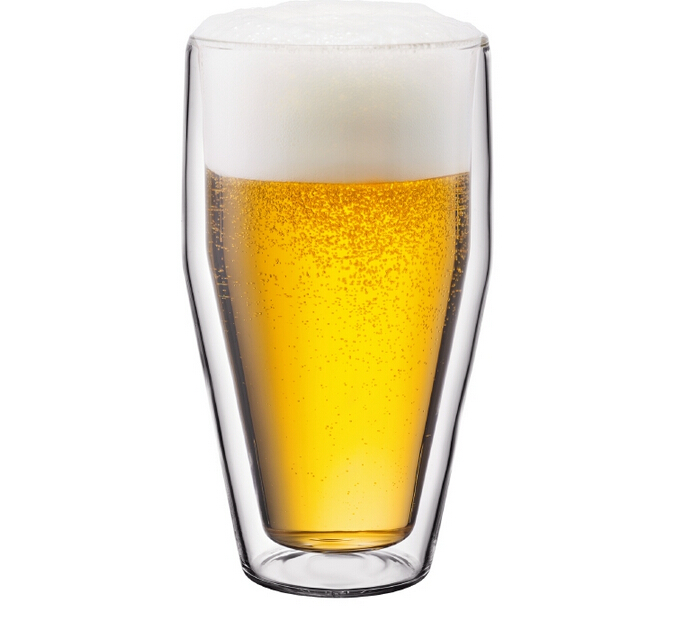 Clear heat resistant glass Double Wall Glass Tumbler  for Beer