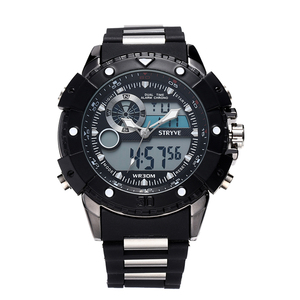 Multifunctionele Sport Horloge Mannen Grote Wijzerplaat Stryve Merk Luxe Dubbele Tijd Waterdichte Dive Quartz Analoge Digitale Led Horloge - Product Image 3