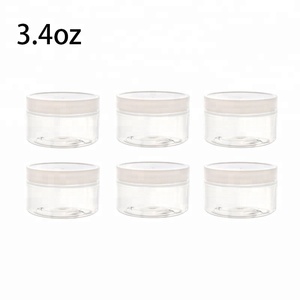 Conteneurs de stockage pour slime de 3,4 oz, pots en plastique transparents vides à large ouverture avec couvercles translucides pour slime DIY - Product Image 1