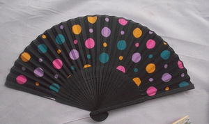 Vente en gros personnalisé Corée 21cm Ventilateur à main en tissu de bambou - Product Image 3