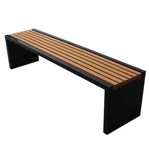 <strong>Metal</strong> and Recycled Plastic Garden Park <strong>Bench</strong> Without Backrest 6 Feet Long <strong>Bench</strong> for Changing Room - Product Image 3