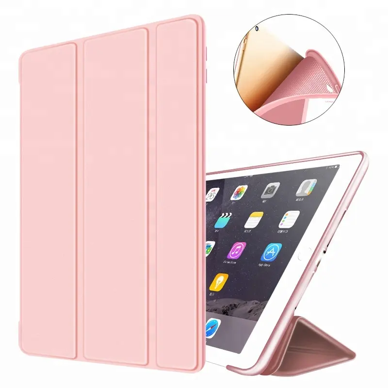 Full Silicone Soft Cover Case For Apple Ipad Air 1/2 High Quality Magnets Smart Cover Case For Ipad Air1/2 For Ipad Air 2 Case