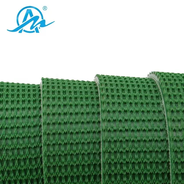 Customized green pvc industrial belt rough top conveyor belt by splicing