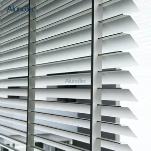 AlunoTec Beste Qualität "z" Klinge Motorisierte externe Louvre Aluminium Lamellen fenster Sonne Außen verschluss