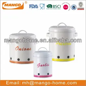 Wholesale Oval Metal Warn Color Biscuit Tea Coffee Sugar Canister Set With Lid