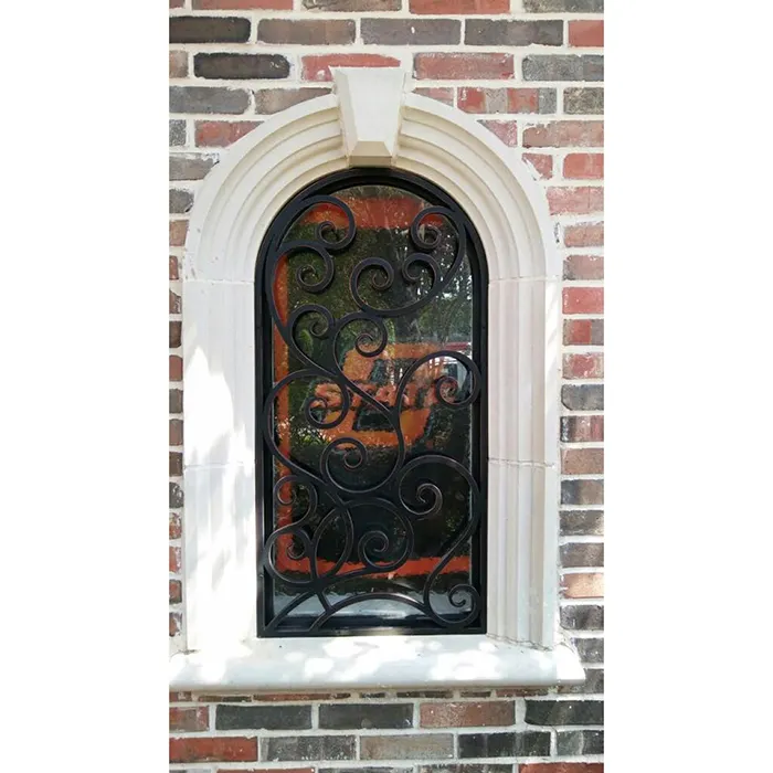 Parrilla de ventana de hierro forjado de seguridad decorativa de color personalizado con diseños simples modernos