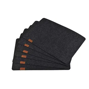 Furnily-manteles individuales de fieltro, juego de 6 manteles absorbentes, antideslizantes, resistentes al calor, para mesa de madera