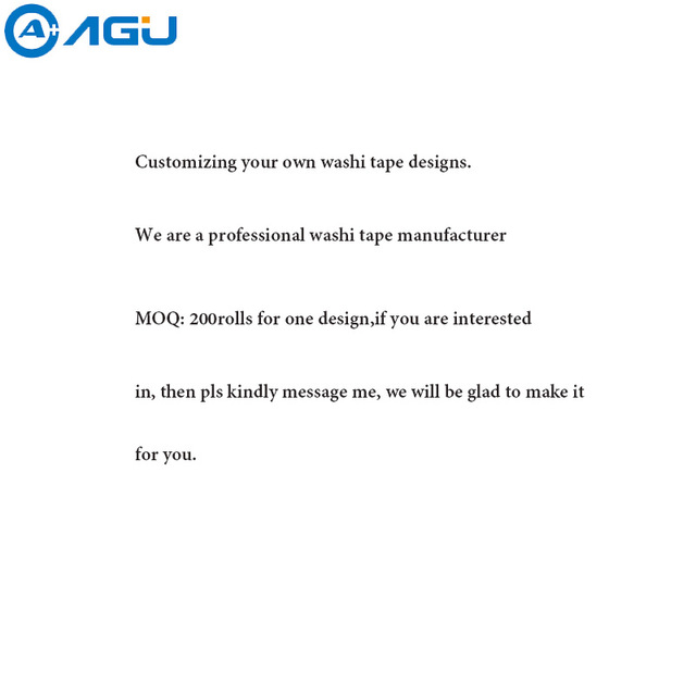 AAGU Special Link For Customizing Various Washi Tape OEM Adhesive Washi Tape Decorative Paper Tape