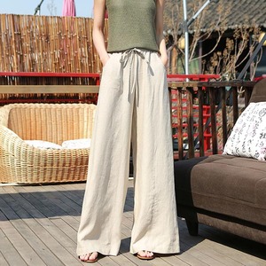<span class=keywords><strong>Pantaloni</strong></span> Lunghi e Larghi in <span class=keywords><strong>Lino</strong></span> per <span class=keywords><strong>Donna</strong></span>, Produttore di Abbigliamento Femminile - Product Image 1