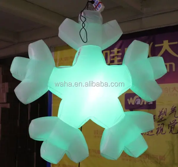 Factory direct sale customized inflatable snow globe snowflake with led for Christmas Decoration