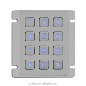 Universal acoplador personalizado bloqueio iluminado teclado 3 x 4 matrix usb metal teclado