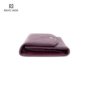 Portafoglio Lungo da <span class=keywords><strong>Donna</strong></span> <span class=keywords><strong>in</strong></span> <span class=keywords><strong>Vera</strong></span> <span class=keywords><strong>Pelle</strong></span> Viola, Stile Continentale con Patta, Produzione e Vendita all'Ingrosso - Product Image 3