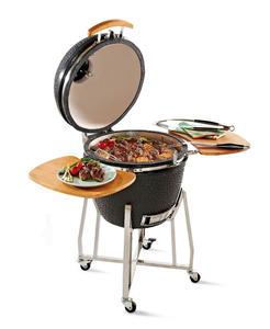 Cerámica Kamado carbón arcilla asadores los fumadores con acero inoxidable carros equipo de cocina fin de semana <span class=keywords><strong>familiar</strong></span> - Product Image 1