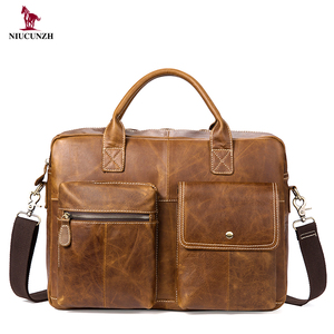 Amazonbolsos leather cowhide leather coat fashion Men's purse shoulder bussiness briefcase men bag - Product Image 1