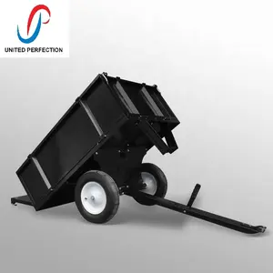 Made In China manufacture LOW MOQ heavy duty garden trailer lawn mower trailer dumping steel trailer for sale