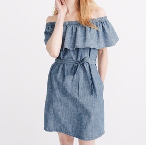 Vuelos baratos de China al por mayor chothing shouler con Ruffles azul vestido casual para damas verano con cinturón 2017 - Product Image 3