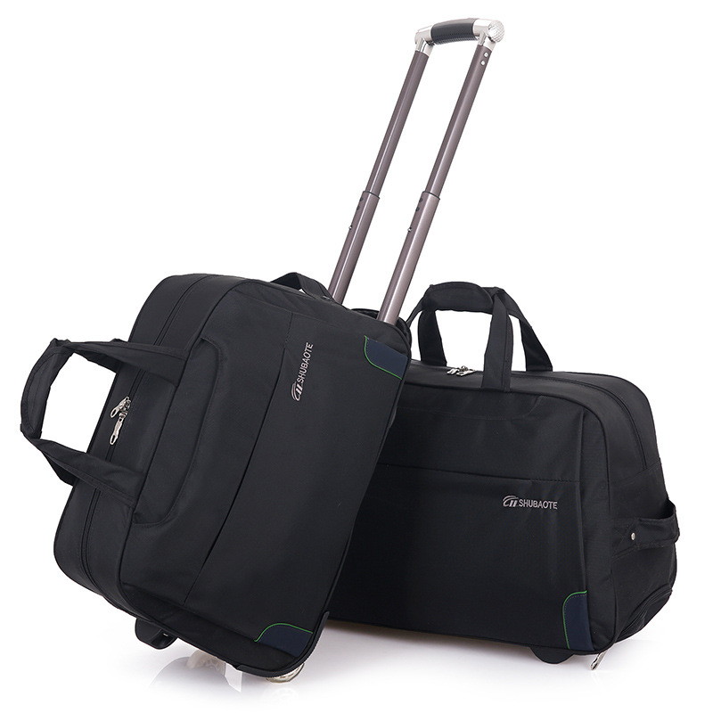 Недорогая сумка из нейлонового материала черного цвета, фабричная прочная сумка на колесах с логотипом на заказ, сумка-тележка, спортивная сумка