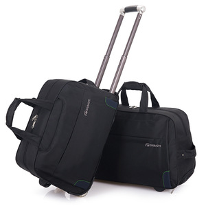 Bolso Barato de Material de Nylon de Color negro, bolsa de lona con logotipo personalizado con rueda duradera de fábrica - Product Image 1