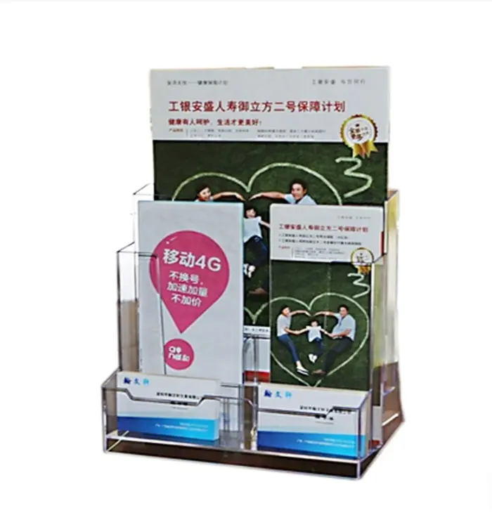 Business card box +A4 promotion frame 2 g A6 single page frame color page desktop display shelf of acrylic information.