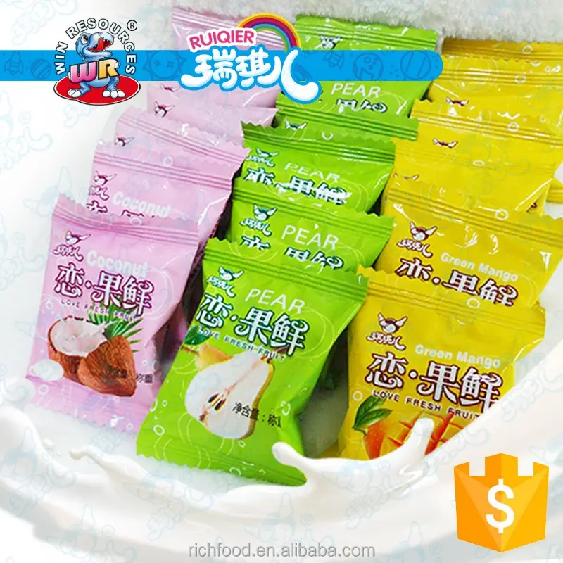 Hot sale delicious mango, coconut, pear flavor soft candy