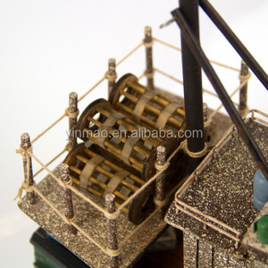 Autentico aspetto stagionato modello di barca da pesca in legno, 45x14x38cm - Product Image 6