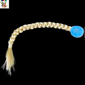 Elsa Costume Long Blonde Color Clip On Synthetic Hair Braids HPC-2592