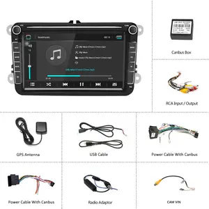 Autoradio per auto Podofo con Android da 8 ''2 Din lettore Android con GPS Wi-Fi BT per VW/PASSAT/POLO/GOLF 5/6