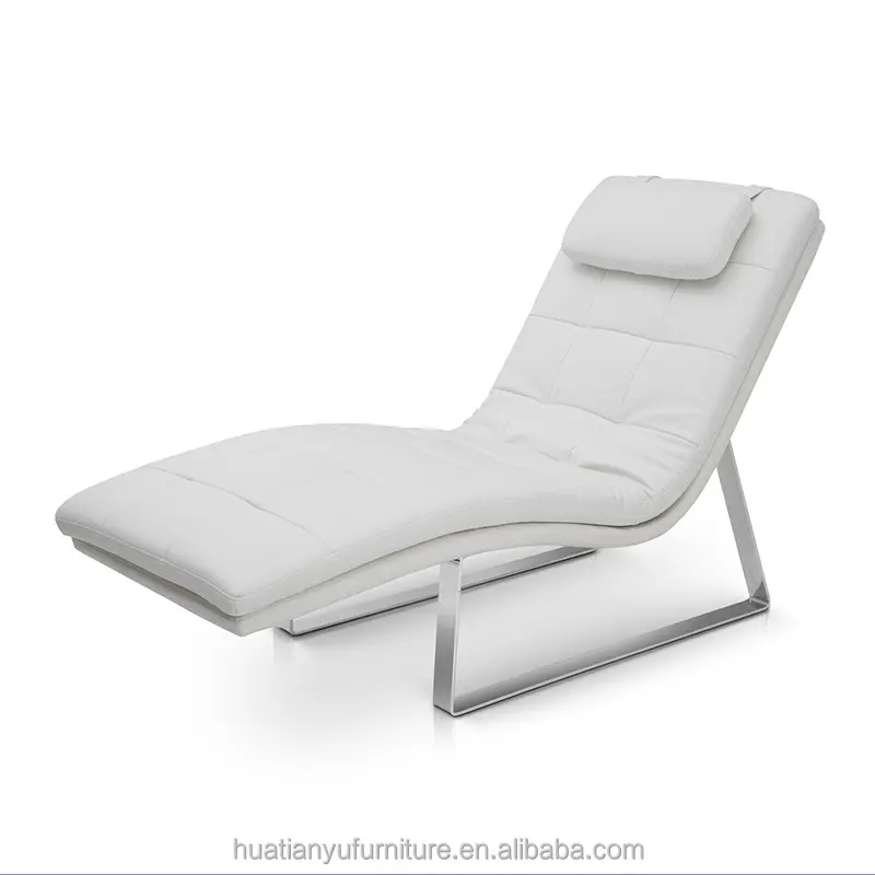 Sexy di lusso telaio in acciaio cuscino in pelle chaise lounge chair per la camera da letto