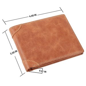 <span class=keywords><strong>Portafoglio</strong></span> da <span class=keywords><strong>uomo</strong></span> Vintage con blocco RFID in <span class=keywords><strong>pelle</strong></span> di vacchetta sottile Bifold <span class=keywords><strong>portafoglio</strong></span> laterale per <span class=keywords><strong>uomo</strong></span> - Product Image 6