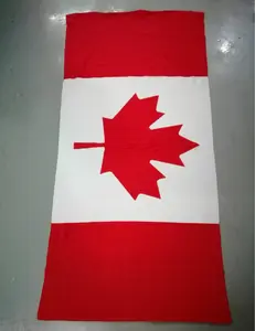 Chine usine prix 100% Coton Matériel Canada impression nationale drapeau serviette de plage