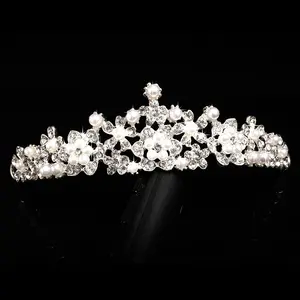 Europese Vintage Rhinestone Crystal Big Bridal Quinceanera Tiara Hoofddeksel Bruiloft Accessoires