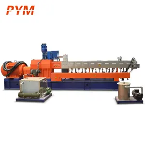 Parallel twin screw barrel granulating machine