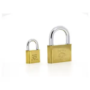 New products OEM design titanium shackle brass plated big circle angle iron padlock