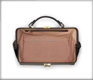 <span class=keywords><strong>Sac</strong></span> à main en cuir véritable pour femmes, sacoche élégante avec cadre en métal, noir, nouvelle collection - Product Image 3