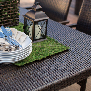 Hiện đại ăn uống ngoài trời thiết lập bảng vuông và 6 Carver ghế trong Mocha mây nội thất sân vườn - Product Image 4