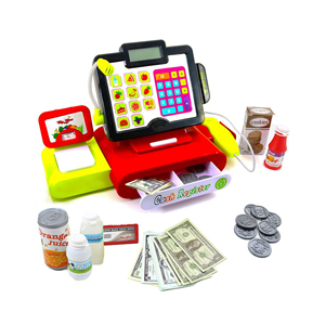 Juego de <span class=keywords><strong>caja</strong></span> <span class=keywords><strong>registradora</strong></span> con comida de simulación, dinero, luces y sonidos - Product Image 1