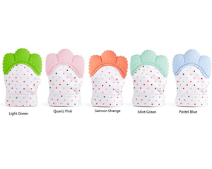 Bebé <span class=keywords><strong>de</strong></span> silicona Mitt dentición <span class=keywords><strong>manopla</strong></span> dentición guante sonido Teether - Product Image 5