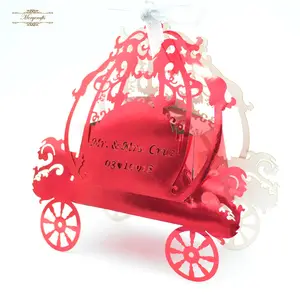 Paper Art Cinderella Carriage Chocolate Box Romantic Wedding Favor Box