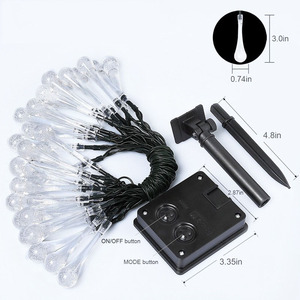 21ft 30LED Decorazione di Festa HA PORTATO Sfera di Cristallo di Goccia Dell'<span class=keywords><strong>acqua</strong></span> Ha Condotto La Luce Della Stringa con Pannello Solare - Product Image 5